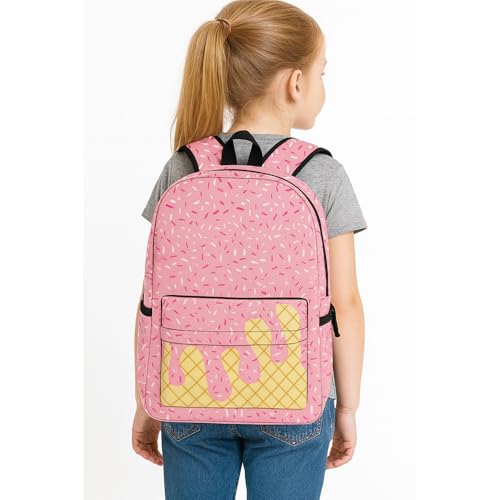 Ice Cream Backpack Kawaii Drip Shoulder Bag, Large Capacity Lightweight Daypack with Side Pockets for Boys Girls (I)3