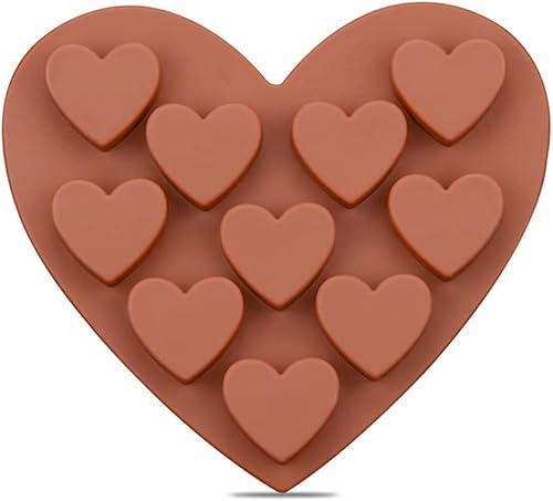 VALINK Molde de silicona para tartas con forma de corazĂłn, moldes de dulces en forma de corazĂłn, herramientas para hornear fondant 3D con 10 VALINK Molde de silicona para tartas con forma de corazĂłn, moldes de dulces en forma de corazĂłn, herramientas para hornear fondant 3D con 10