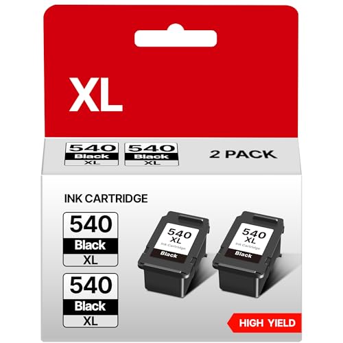 Cartouche Canon 540 XL pack de 2 encres noires RUDGUZ PG-540XL pour des textes nets