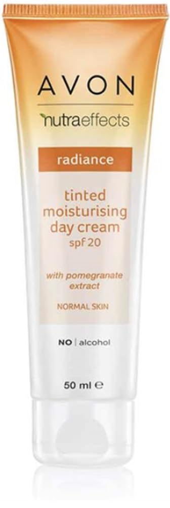 Avon Nutra Effects Radiance Tinted Moisturising Day Cream SPF20, 50ml, Infused with Pomegranate Extract for Radiant Skin, Healthy-Looking Glow, Cruelty Free