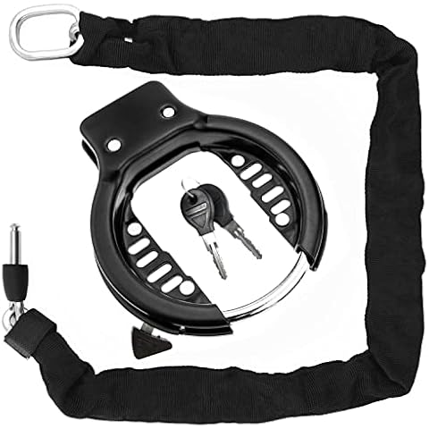 Bike Lock Motorcycle Steel Shape Horseshoe With Chain High Security Cut Resistant Leverage Drills With Keys Lock Chain Bike Anti-theft Bike Bike Cover