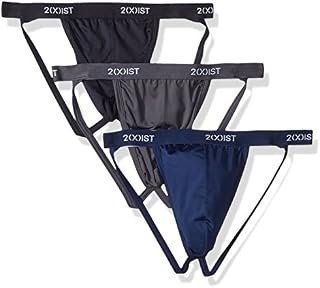 2(X)IST Men's Micro Speed Dri Jock Strap 3-Pack,Black/Charcoal/Varsity Navy,Large