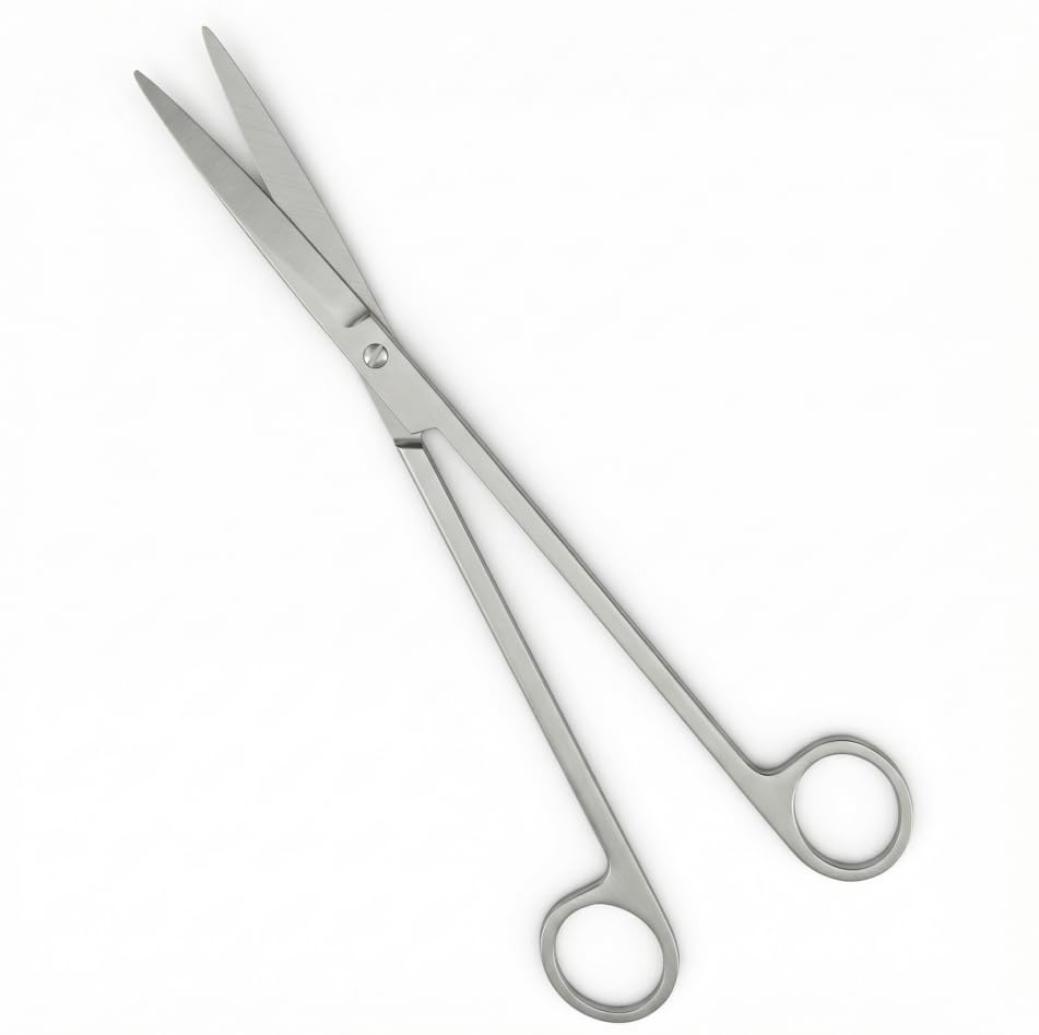 Stainless Steel Aquarium Scissors, 25cm Bend Fish Tank Plant Trimming Tool, Ergonomic Aquatic Plant Scissors, Curved Tip, Suitable for Aquascaping and Terrarium