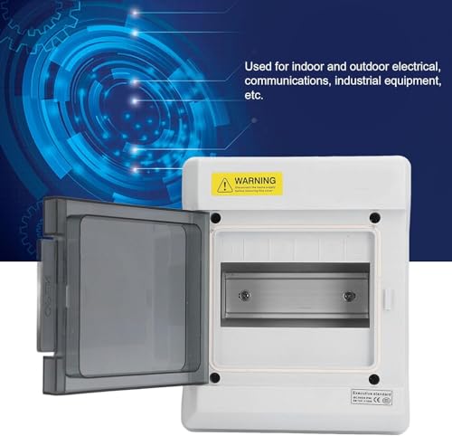 Image of POWER SHPN-6 Electrical Distribution Box | 6 Way Waterproof MCB Box | IP65 Enclosure for Circuit Breakers, Industrial & Home Use (190x160x100mm)