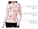 LOMON Women Thermal Long Sleeve Shirts Mock Turtle Neck Fitted Tops Fleece Lined Winter Tops Base Layer Undershirt(Pink Floral,L)