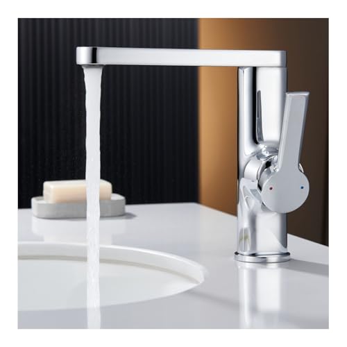 Robinet de salle de bain rotatif 360° avec mitigeur mono-manche ergonomique