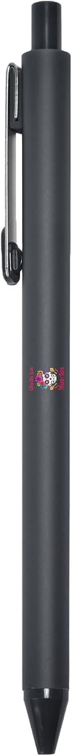 Dia De Los Muertos Floral Sugar Bone Candy Halloween 12-pack Retractable Pens, Black image 3