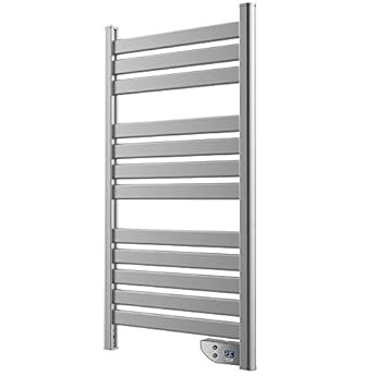Foto di Cecotec Scaldasalviette riscaldato a risparmio energetico 9050 Asciugamano doppio in acciaio inox 500 W, IP24 2 modalità, timer, display LED, design moderno, kit di installazione