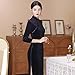 CBROOT Women's Chinese Cheongsam Dress - Autumn Winter Velvet Long Sleeve Slim Cheongsam Fashion Long Retro Style Dress Elegant Wedding Party Banquet Clothing Qipao,Black,M