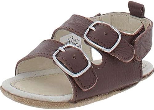 Robeez First Kicks Baby Boy and Unisex Sandals for Infant/Toddlers - Nakai Brown - 9-12 Months