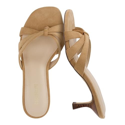 Sandales pour femme avec mousse à mémoire de forme CUSHIONAIRE Malta camel bout ouvert