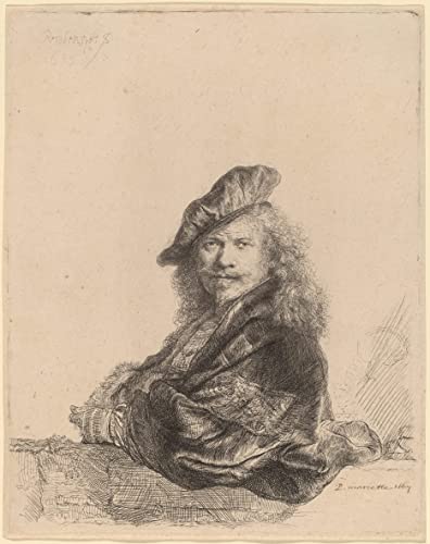 Peinture murale Rembrandt autoportrait sur toile de prestige 60x90