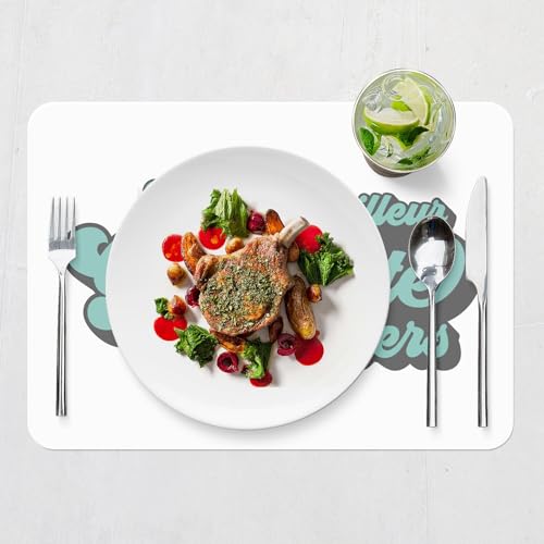 Graphisme design sets de table souples napperons blanc grand format en liège haut de gamme
