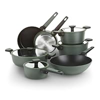 KASANOVA Batteria Corredo 2.0, pentole 11 pezzi, set pentole e padelle antiaderente, compatibile con tutti i piani cottura (Verde)