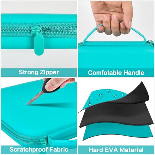 Image of GWCASE Hard Carrying Case for Glocusent for Vekkia LED Neck Reading Lights | Shock-Resistant EVA Shell, Mesh Pocket for Cable, Keep Small Gear Neat for Bedtime Reading, Crochet, Travel, Green, Box Only