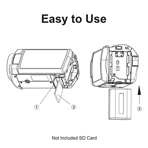 Ordro Video Camera 4K Camcorder Uhd 2160P 48Mp Digital Camera Night Vision Camcorder Camera Recorder 3 Inch Ips Touchscreen Vlogging Camera For Youtube With Remote And 2 Batteries, No Sd Card(Black) #TOP6
