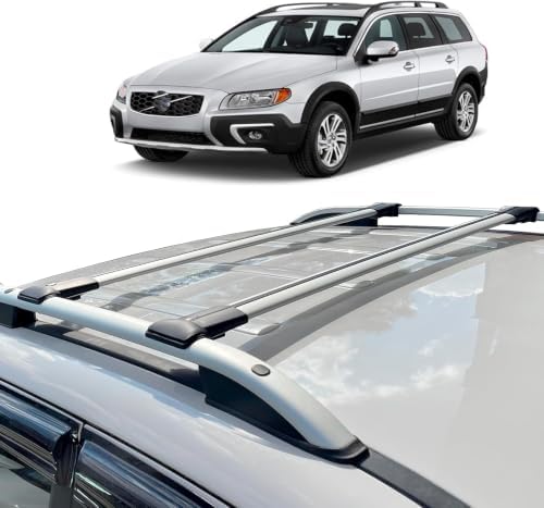 Roof Racks Cross Bars Black-Gray Aluminum for Volvo XC70 Wagon 20...