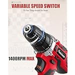 AVID POWER 20V MAX Power Drill Kit, Cordless Drill Set with Battery and Charger, 2 Variable Speed, 3/8-Inch Keyless Chuck, 19 Position and 22pcs Bits - Image 3