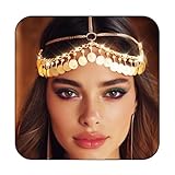 La chaîne de tête en or avec pendentif à paillettes est en alliage.