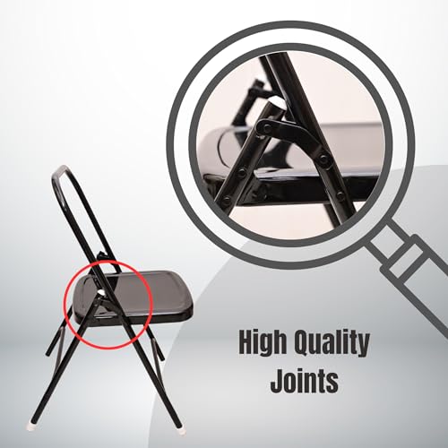 Image of Preeti Yoga Iyanger Yoga Backless Meditation Foldable Chair for Holding, Alignment & Flexibility | Capacity: 100kg (Medium - Black Color)