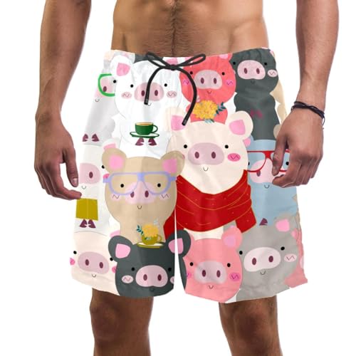 Short de bain homme cochons colorés pour éviter les frottements du sable
