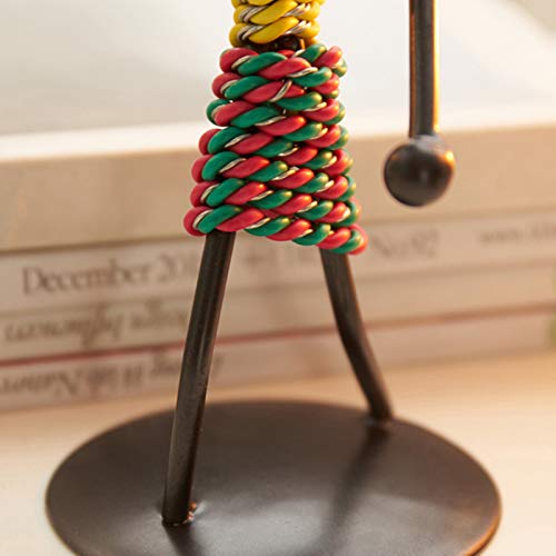 Joudoo African Figurine Candle Holder, Set Of 2 Iron Ethnic Vintage Style Tea Light Holders Statue Decor Collectible, Black #TOP4