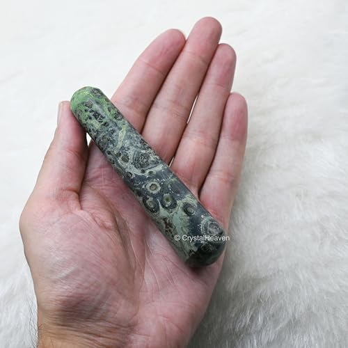 Image of Certified Kambaba Jasper Crystal Wand - Smooth Crystal Wand for Energy Healing, Chakra Balancing, Meditation and Home Decor - Crystals and Healing Stones for Gift