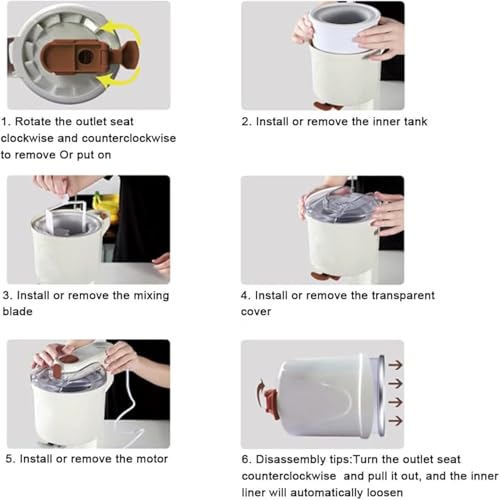 GLBMXDD Auftisch-Softeismaschine, kommerzielle Softeismaschine, Eismaschine, Softeismaschine, für die Herstellung von Sorbet, Softeis-Sorbet und Fruchtleckereien – Bild 8