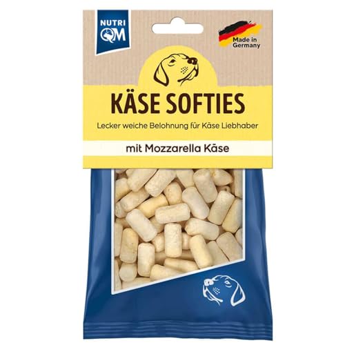 NutriQM Käse Softies Mozzarella | Vegetarischer Käse Leckerli | 150g | Getreidefrei & Fettarm | Hunde Snack ohne künstliche Zusätze | Weicher Hundeleckerli für Hunde jeden Alters | Made in Germany