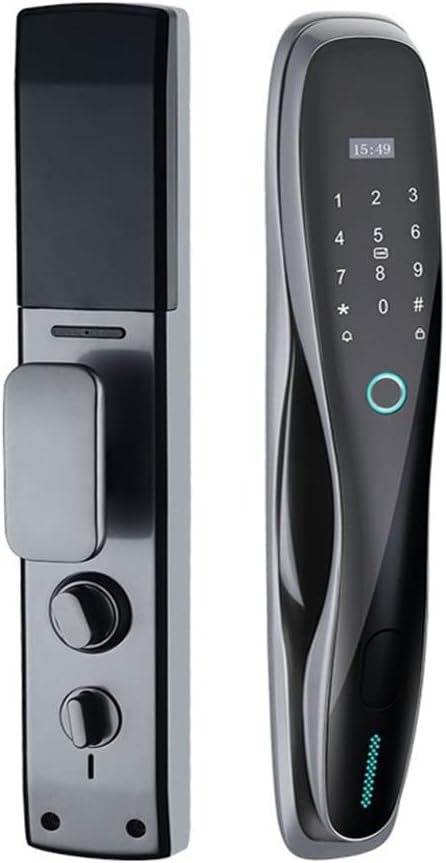 Smart Door Lock New Biometric Fingerprint Password Key IC Card APP Control Unlock Security Electronic Locks(E,30X240MM)