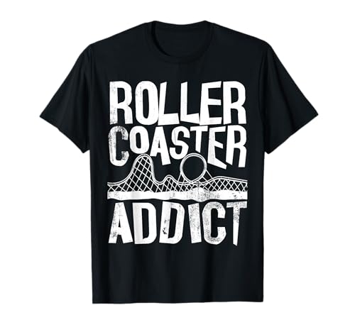 Roller Coaster Addict I Cool Roller Coaster Fan Design Blanc T-Shirt