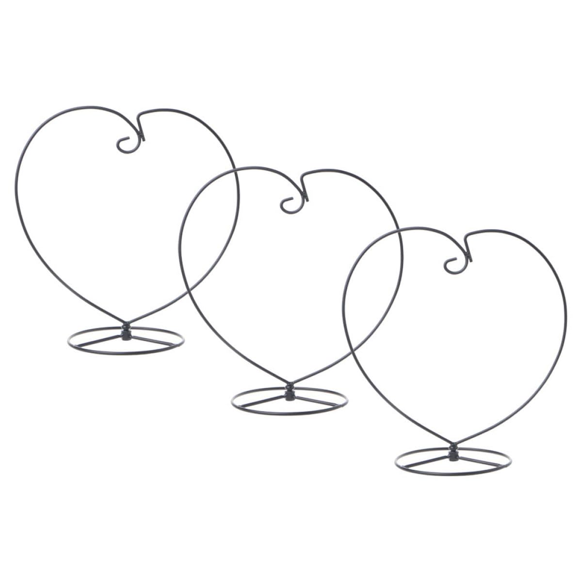 Estante para macetas de hierro forjado negro en forma de corazón decoración premium de pared