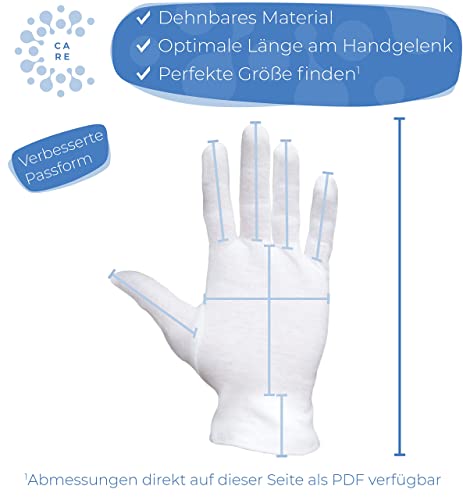 Well B4® Dermatest: Zeer goed - Care katoenen handschoenen, beschermende handschoenen van 100% katoen, zachte tricothandschoenen, 3 paar, wit - Image 6