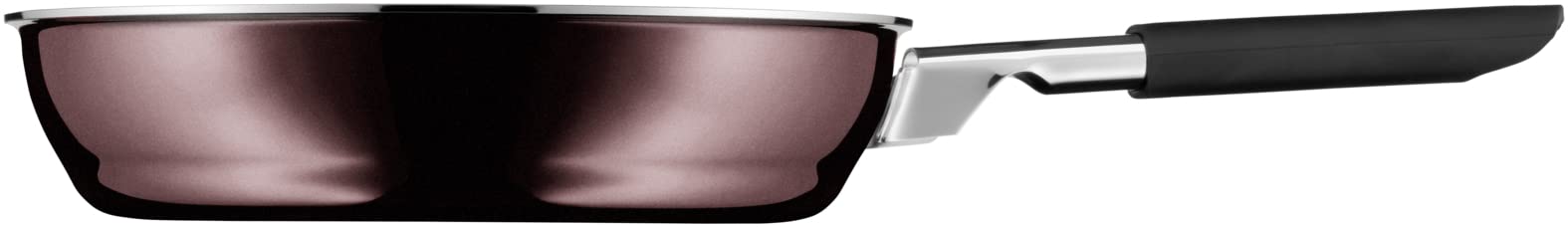 WMF Fusiontec Mineral - Sartén de inducción (24 cm, cerámica de alta tecnología, funda extraíble de silicona anticalor, resistente a los arañazos), color rojo oscuro