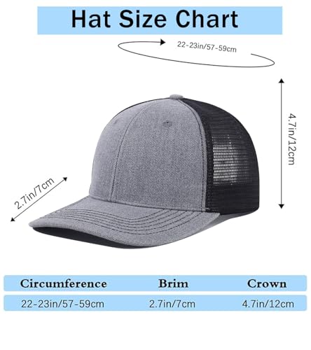 Image of 2-Pack Breathable Mesh Snapback Trucker Hats, Adjustable Baseball Caps for Men Women, Cotton-Poly Twill Outdoor