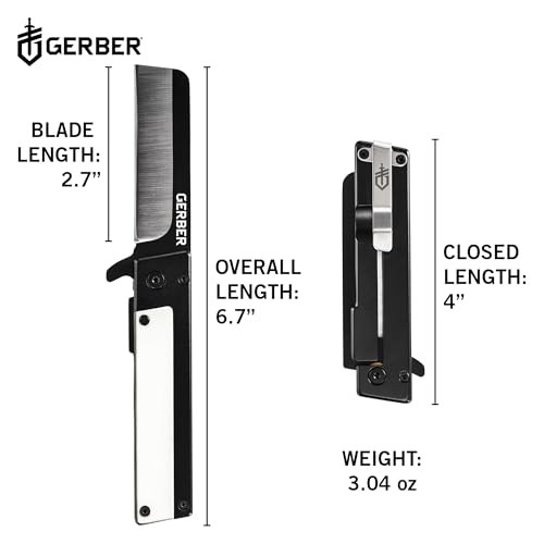 image for Gerber Gear Quadrant Clip Folding Pocket Knife, EDC Plain Edge Flipper