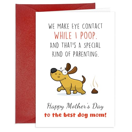 HEYINSHEN Funny Mothers Day Card for Dog Mom Happy Mother's Day To The Best Dog Mom Greeting Cards Dog Mothers Day Card with Envelope Humorous Mother's Day Cards Gift for Dog Lover
