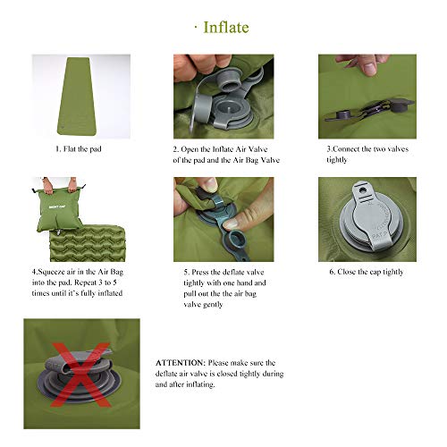 Almofadas de dormir infláveis para gatos noturnos com travesseiro e bolsa de ar para acampamento, mo