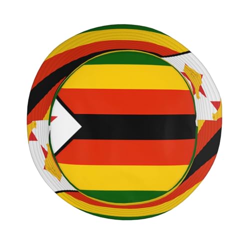 Flag of Zimbabwe Adult Unisex Sunshade Bucket hat, Non-Shrinking, Lightweight, Breathable, Foldable, Easy to Store Black4
