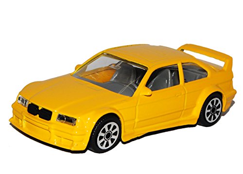 B-M-W 3er M3 E36 Coupe Gelb 1990-2000 1/43 Bburago Modell Auto mit individiuellem Wunschkennzeichen Cover