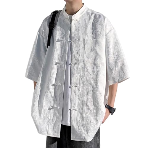 Chemise chinoise à boutons disques grande taille pour vos vacances d'été