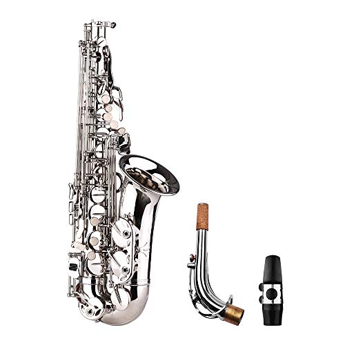 Saxofone, Miaoqian Saxofone Sax Eb Be Alto E Flat Latão Esculpido Padrão na Superfície Bocal de Plás