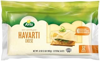 Havarti Cheese Slices, No Preservatives or Hormones Used; No GMO Ingredients; No Artificial Flavors. 2 lbs