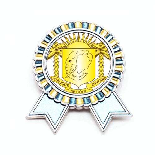 Broche Côte d'Ivoire en métal et emblème national taille M