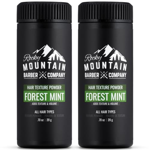 Rocky Mountain Barber Company Forest Mint Mens Hair Texture Powder, 2-Pack