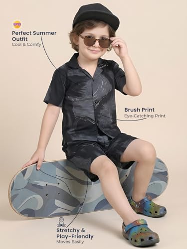 Image of POLKA TOTS Premium Cotton Co-Ord Clothing Set For Boys | Ultra-soft Half Sleeve Shirt & Shorts Combo for Kids Boys | Comfortable Casual - Beach Outfit for Baby Boys & Toddler | Kids Clothes for Boys