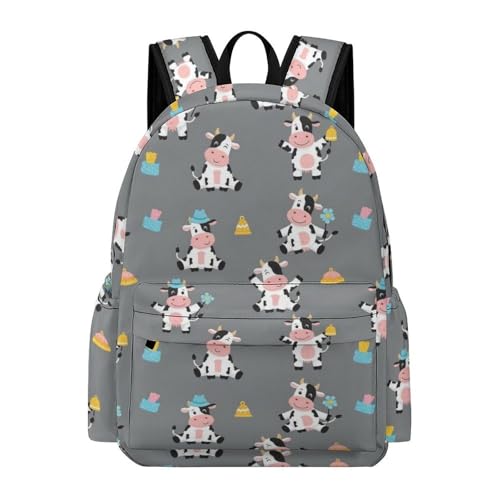 Sac à dos ordinateur portable avec motif vache pour soulager les épaules