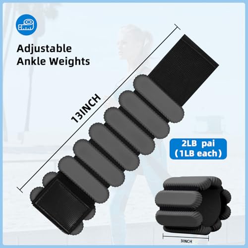 Image of Ankle Weights for Women and Men, Adjustable Wrist Weighted Training Bracelet for Home Gym Workout, Strength Training Walkin Running, Foot weights for exercise,2pc on Set