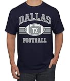 Wild Bobby City of DAL American Football Fantasy Fan Sports Men's T-Shirt, Navy, Large