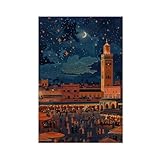 NFFBGFD Marokko-Poster, Leinwand-Poster, Schlafzimmer, 